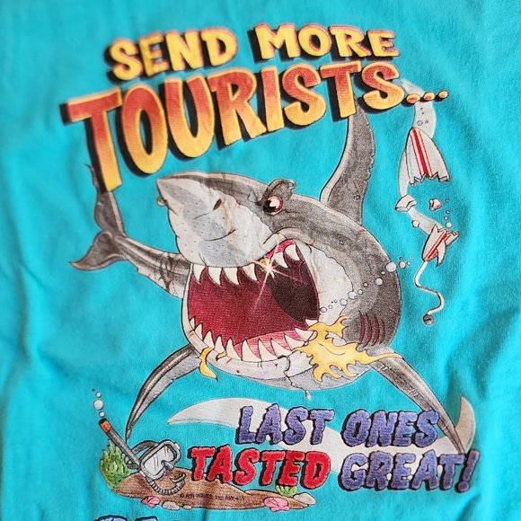 Wings "Send More Tourists" Cape Cod Shark T-Shirt Size 6T - Picture 5 of 8